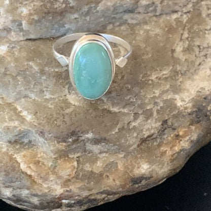 Navajo Blue Turquoise Ring | Sterling Silver | Sz 7 | Authentic Native American Handmade | 11432