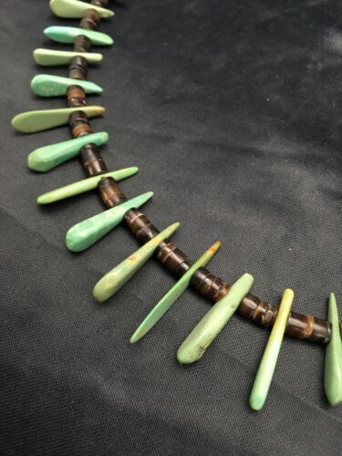 Southwestern Green Turquoise Bone Bead Necklace | Sterling Silver | 20" | 3013 - Masha USA