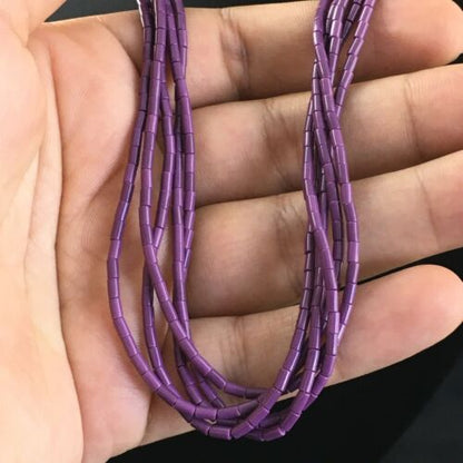 Navajo Sugilite 5-Strand Heishi Necklace | Sterling Silver Tubes | 19" | Authentic Native American Handmade | 10165