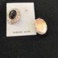 Native American Onyx Nugget Design Earrings | Sterling Silver | Southwestern Handmade | 1" | 3745