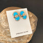 Zuni Blue Kingman Turquoise Snake Earrings | Sterling Silver | Authentic Native American Handmade | 12040