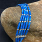 Denim Stabilized Lapis Heishi Bracelet | Sterling Liquid Silver | 5-Strand | 7" | 2935