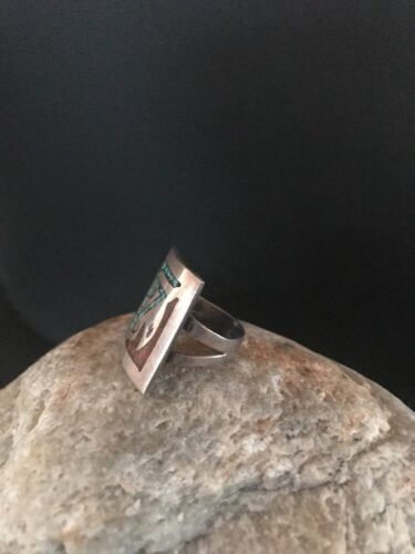 Navajo Kingman Turquoise Coral Ring | Sterling Silver | Sz 4 | Authentic Native American Handmade | 3628