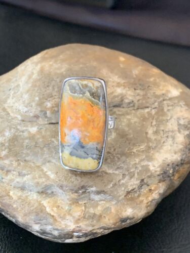 Southwestern Navajo Yellow Bumble Bee Jasper Ring | Sterling Silver | Sz 7 | 11551