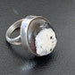 Native American Men's Navajo White Buffalo Turquoise Ring | Sterling Silver | Sz 8 | 1824