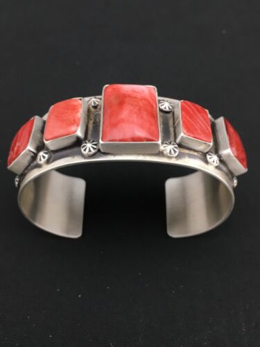 Navajo Spiny Oyster Cuff Bracelet | Sterling Silver | Authentic Native American Handmade | 1314
