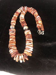 Navajo Purple Spiny Oyster Necklace | Sterling Silver | Authentic Native American | Graduated | 20" | 8485