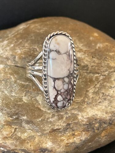 Southwestern Navajo Wild Horse Turquoise Ring | Sterling Silver | Sz 11 | 01878