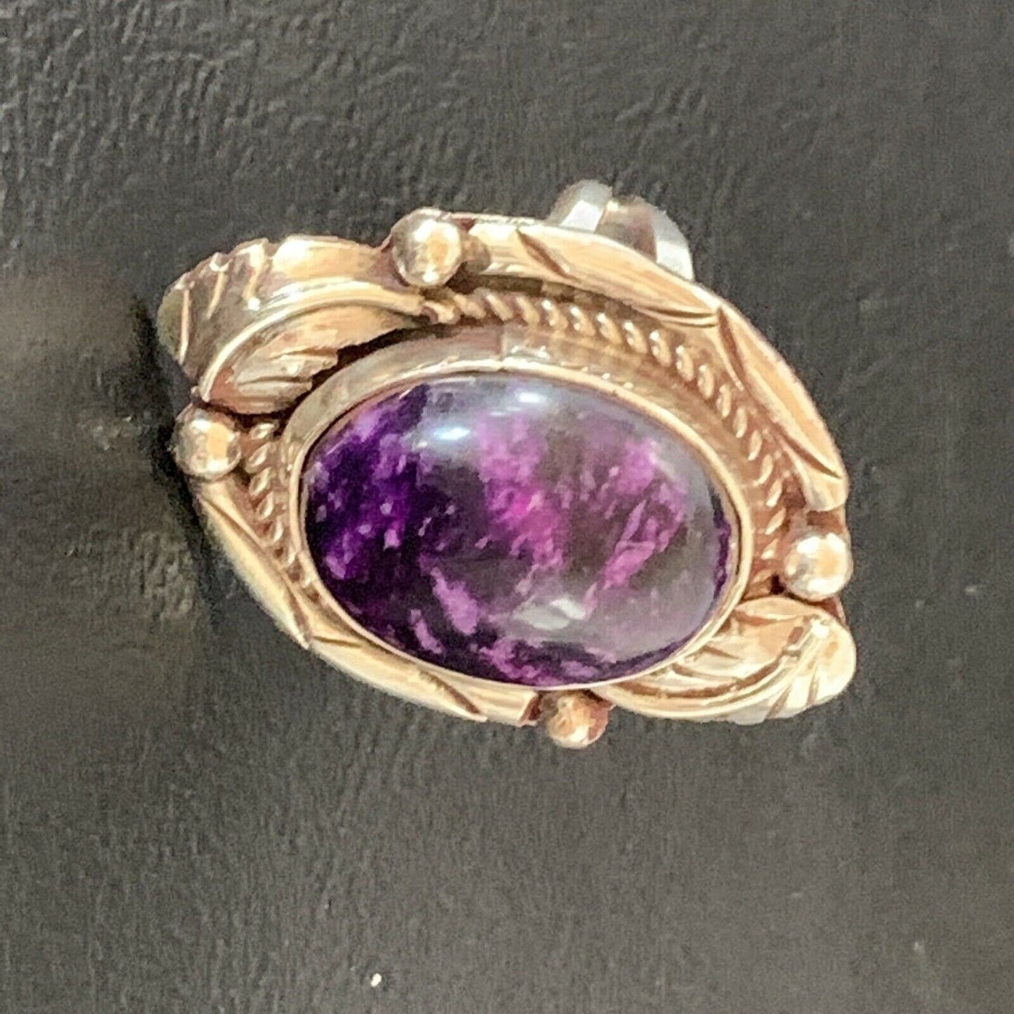 Navajo Purple Sugilite Ring | Sterling Silver | Sz 7.5 | Authentic Native American Handmade | 10440