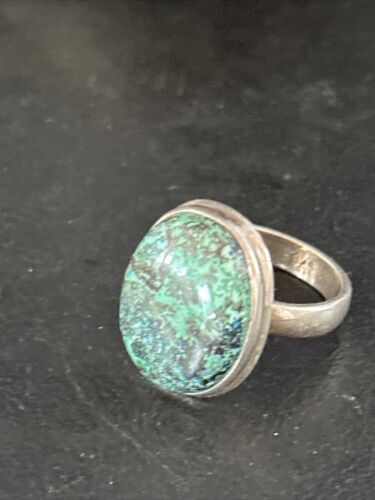 Native American Old Pawn Blue Turquoise Ring | Sterling Silver | Sz 8.5 | 14268