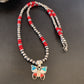 Opal Inlay Butterfly Pendant | Navajo Sterling Silver | Coral & Turquoise | 21" | 12582