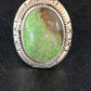 Navajo Green Gaspeite Ring | Sterling Silver | Sz 8.5 | Authentic Native American Handmade | 13780