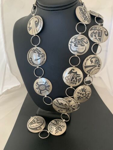 Native American Men's Old Pawn Hopi Concho Belt | Sterling Silver | Authentic Handmade | 1426 - Masha USA