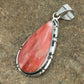 Native American Navajo Red Spiny Oyster Pendant | Sterling Silver | 1.75" | 1125