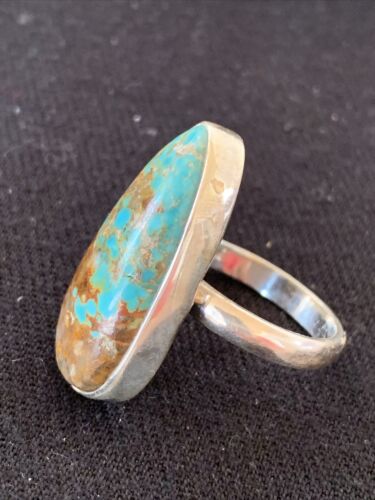 Native American Women's Navajo Arizona Turquoise Ring | Sterling Silver | Sz 10 | 00726