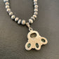Navajo Pearl Necklace with Blue Cluster Turquoise Pendant | Sterling Silver | 12498