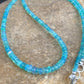 Native American Women's Blue Opal Bead Necklace | Sterling Silver | Authentic Handmade | 20" | 187