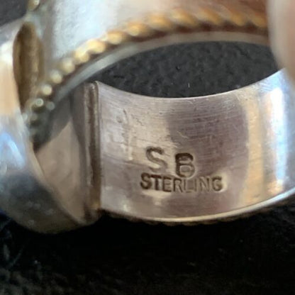 Southwestern Old Pawn Navajo Blue Lapis Ring | Sterling Silver | Sz 5 | Authentic Native American Handmade | 10379