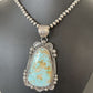 Navajo Royston Turquoise Pendant Necklace | Sterling Silver | Authentic Native American Handmade | 1365