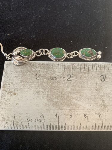 Navajo Sterling Silver Dangle Earrings | Green & Sonoran Gold Turquoise | Authentic Native American Handmade | 1213