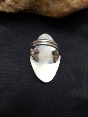 Navajo Turquoise Ring by Yazzie Platero | Sterling Silver | Sz 7.25 | Authentic Native American Handmade | 2510