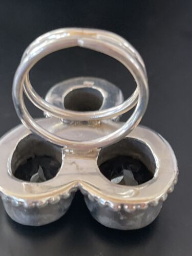 Navajo Smokey Quartz Cluster Ring | Authentic Native American Sterling Silver | Multi-Stone | Sz 8 | 11451 - Masha USA