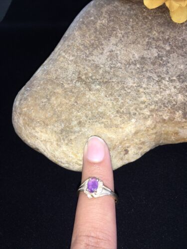 Navajo Faceted Purple Amethyst Ring | Sterling Silver | Sz 8.5 | Authentic Native American Handmade | 01786