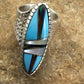 Native American Women's Navajo Opal Turquoise Inlay Ring | Sterling Silver | Sz 6 | 01601