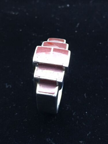 Men's Navajo Multi-Color Opal & Turquoise Inlay Sterling Silver Ring Sz 11 | Handmade | 01590