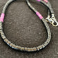 Native American Sugilite Heishi Onyx Necklace for Men | Sterling Silver | 19" | 8822