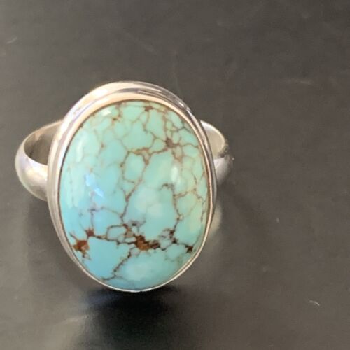 Navajo Blue Turquoise Ring | Sterling Silver | Sz 6 | Authentic Native American Handmade | 11427