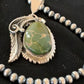 Men's Royston Turquoise Pendant Necklace | Navajo Pearls | Sterling Silver | Authentic Native American Handmade | 2575