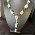 Navajo Golden Hills Turquoise Lariat Necklace | Sterling Silver | Authentic Native American Handmade | 14407
