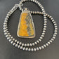 Men's Navajo Pearls Necklace with Bumblebee Jasper Pendant | Sterling Silver | Native American Handmade | 10554