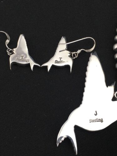 Navajo Sterling Silver Hummingbird Pendant & Earring Set | Wild Horse Turquoise | Authentic Native American Handmade | 1110