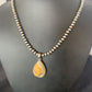 Navajo Bumblebee Jasper Pendant Necklace | Sterling Silver | Authentic Native American Handmade | 12730