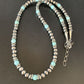 Navajo Pearls Dry Creek Turquoise Bead Necklace | Sterling Silver | 22" | 13164