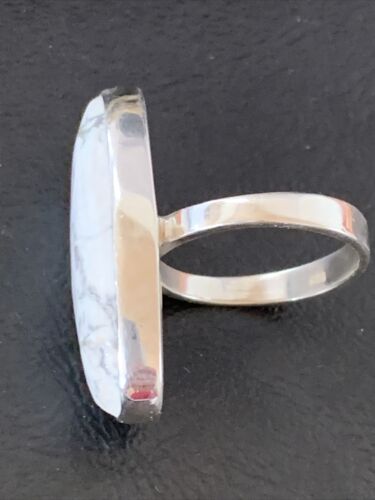 Southwestern Women's Navajo White Howlite Ring | Sterling Silver | Sz 9.5 | 11609