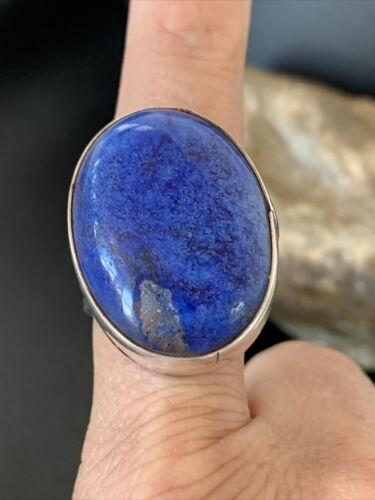 Southwestern Men's Classic Navajo Blue Lapis Ring | Sterling Silver | Sz 10 | 1834