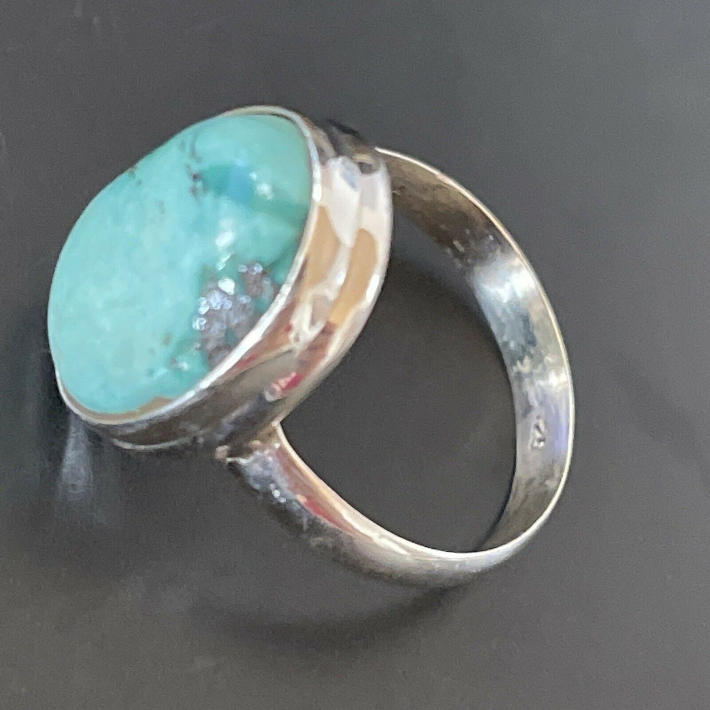 Navajo Spiderweb Blue Turquoise Ring | Sterling Silver | Sz 6.5 | Authentic Native American Handmade | 11446