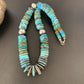 Navajo Blue Green Turquoise Necklace | Sterling Silver | Authentic Native American | 20" | Graduated | 11885