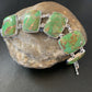 Navajo Green Mojave Turquoise Link Bracelet | Sterling Silver | 8" | Authentic Native American Handmade | 11646