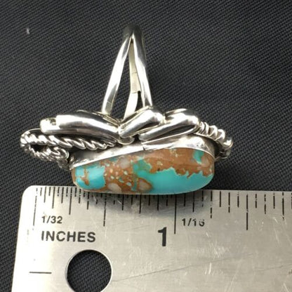 Native American Women's Navajo Royston Turquoise Ring | Sterling Silver | Sz 8.75 | 10184