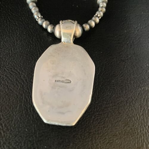Navajo Pink Opal Beads Necklace with Multi-Stone Mother of Pearl Pendant | Sterling Silver | 13442
