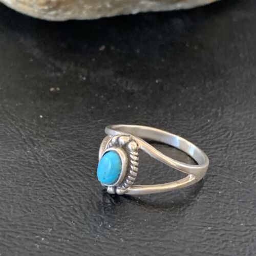 Native Old Pawn Navajo Blue Turquoise Ring | Sterling Silver | Sz 6.5 | 10771