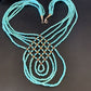Santo Domingo Turquoise Heishi 5-Strand Necklace | Sterling Silver & Gold-Filled | 12073