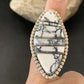 Navajo White Buffalo Turquoise Inlay Ring | Sterling Silver | Sz 9 | Authentic Native American Handmade | 12174