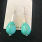 Native American Blue Turquoise Bead Dangle Earrings |  Navajo Handmade Sterling Silver | 960