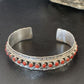 Zuni Red Coral Cuff Bracelet | Sterling Silver | Authentic Native American Handmade | 14179