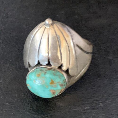 Native American Men's Navajo Green Royston Turquoise Ring | Sterling Silver | Sz 11 | 13857